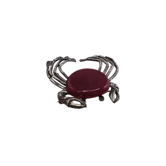 Vintage Glass Crab Brooch (A8656) - Picture 3 of 5